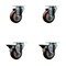 Service Caster 3.5'' Maroon Poly Wheel Swivel Top Plate Caster Set with 2 Posi Brakes, 4PK SCC-20S3514-PPUB-MRN-2-PLB-2 - alternate 1